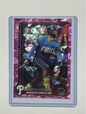 2025 Topps Philadelphia Phillies Bryce Harper Pink Refractor Baseball